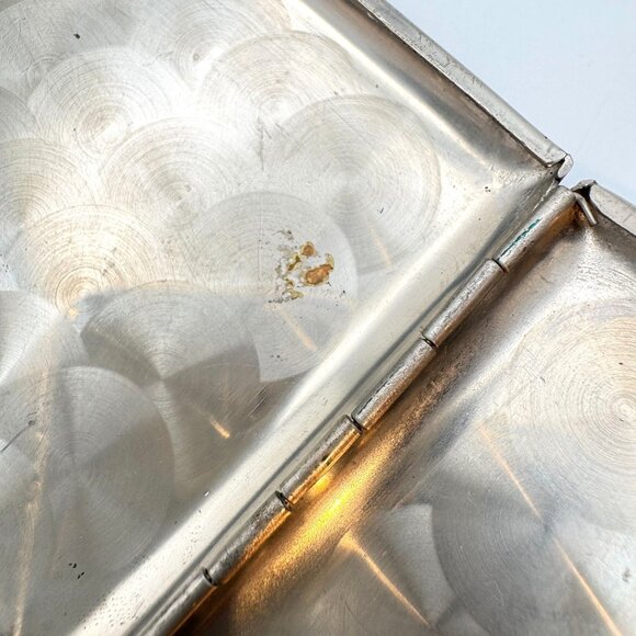 Enamel Cigarette Case Memory Of Okinawa Japan Map 3.75" Silver Tone Vintage - Picture 8 of 10